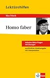 Homo faber Lektürehilfen