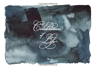Celebration of Life: Modern Navy Blue Watercolor Funeral Guest Book