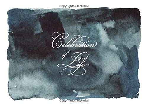 Celebration of Life: Modern Navy Blue Watercolor Funeral Guest Book by Splendid Paper Co
