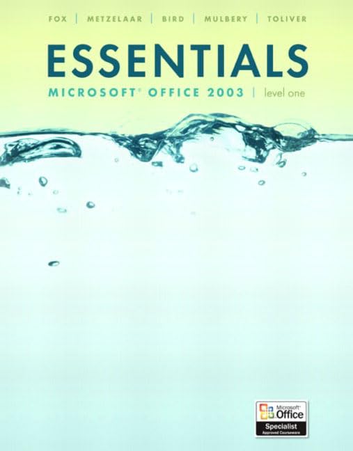 Essentials Microsoft Office 2003 Leve 1-adhesive Bound by Inc. Prentice-Hall