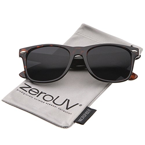 zeroUV - Classic 80's Retro Frame Wide Temples Horn Rimmed Sunglasses 54mm
