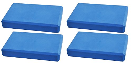 foam yoga block - by trademark innovations (blue, 4 blocks)