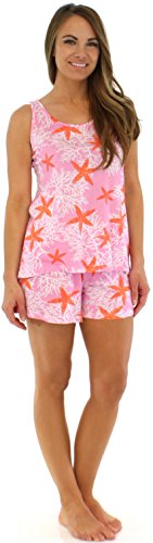 PajamaMania Women's Bamboo Jersey Light Weight Tank with Short Pajama Set
