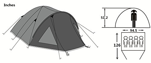 Semoo Double Layer ,3-4 Person, 3-Season Lightweight Camping/Traveling Tent with Carry Bag - Image 6