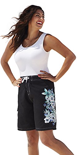 swimsuitsforall Women's swimsuitsforall Gardenia Long Swim Board Short (Available for Both Plus Size and Regular Sizes)
