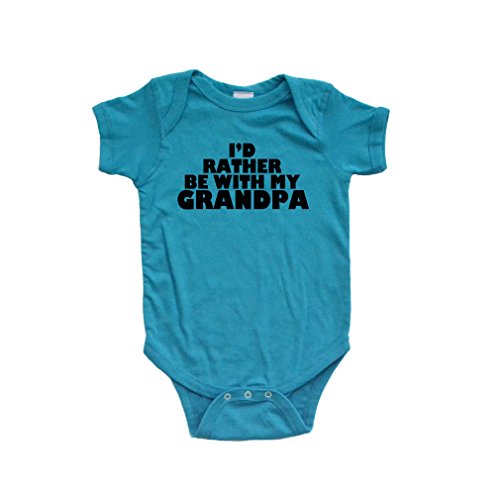 Apericots Adorable I'd Rather Be With My Grandpa Soft Cotton Cute Baby Bodysuit