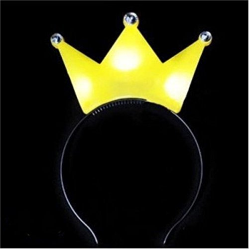 1 PC LED Light Up Flashing Rhinestone Crown Headband - Assorted Colors by Mammoth Sales