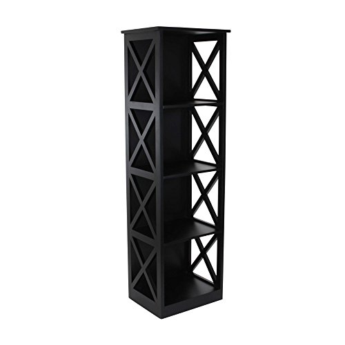 Algopix Similar Product 16 - Benzara Charcoal Black Wood Shelf