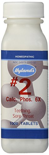 Hyland's Cell Salts #2 Calcarea Phosphorica, 6X Tablets, Natural Homeopathic Relief of Teething and Sore Throats, 1000 Count