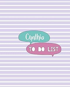 Cynthia To Do List: 100 Sheet 8x10 inches for Checklist, Planners, To-Do, Memo, Notes, Checkboxes and Initial name on Matte Pastel Seamless Cover , Cynthia To Do List