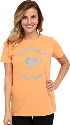 life is good womens all swell cool tee (washed orange), x-large