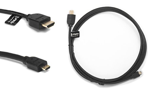 Pwr+ Extra Long 12 Ft Micro-HDMI-Cable for Tablet-HD-7-7.6-8.9-inch (2012-models) : Tablet PC Tab 1080p HDTV HD FHD Cord Gold-Plated Connectors, High-speed HDMI Supports Ethernet, Audio Return