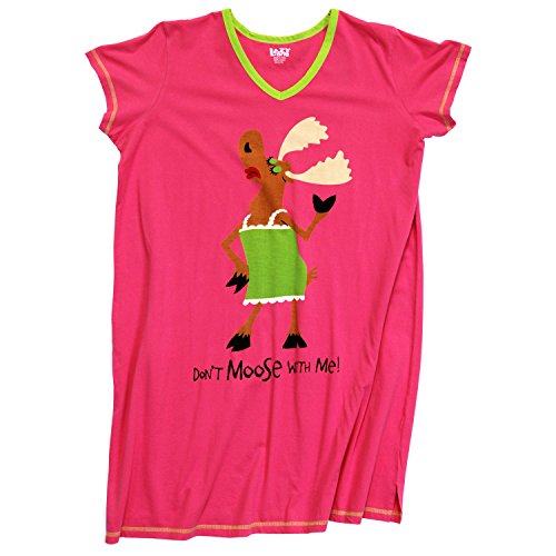 Lazy One Women's Don't Moose with Me V-Neck Nightshirt