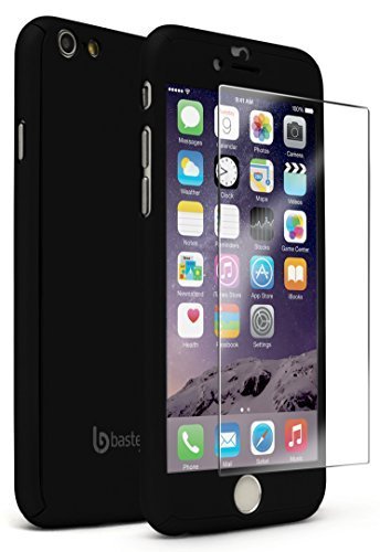 iPhone 6, 6s, Bastex Full Body Slim Fit Ultra Thin Light Weight Hard Snap-On Case with Tempered Glass Screen Protector for Apple iPhone 6, 6s 4.7