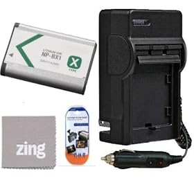 Sony CyberShot DSCRX100 HDRAS10 HDRAS15 Digital Camera Battery & AC/DC Battery Charger Kit Includes NP-BX1 Battery + Battery Charger + LCD Screen Protectors + MicroFiber Cleaning Cloth