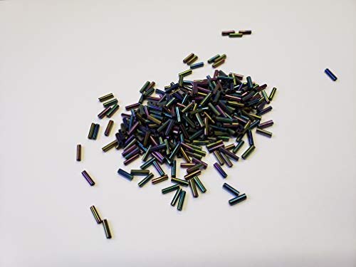 Algopix Similar Product 11 - CF - Black Iridescent Tube Beads