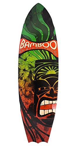 Algopix Similar Product 15 - Bamboo Skateboards Bat Tail Rasta Tiki