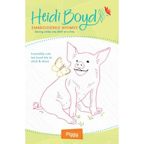 Algopix Similar Product 7 - Heidi Boyd Piggy Embroidered Whimsy Tea