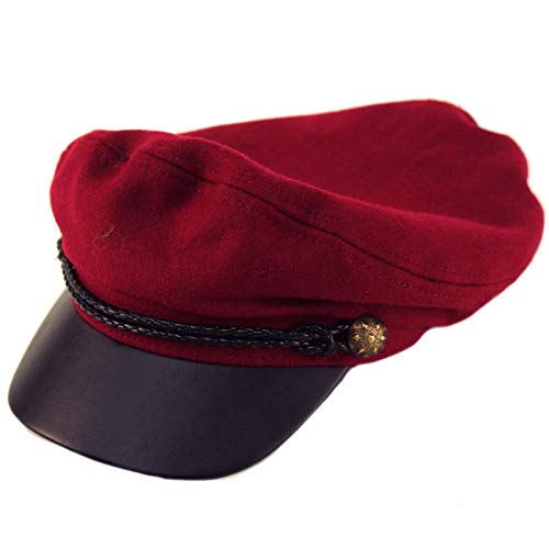 Algopix Similar Product 2 - Mens Wool Faux Leather Greek Fisherman