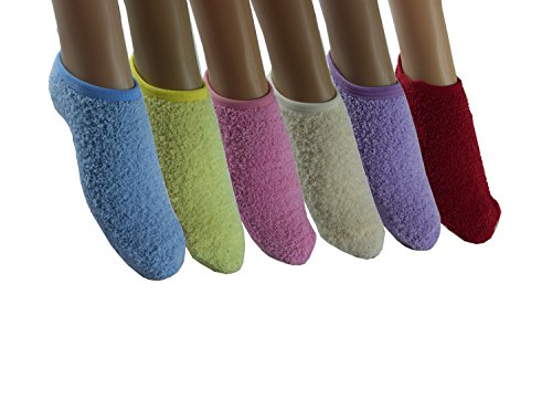 Non-skid Soft Gripper Socks Cozy Fuzzy Slipper Socks, Value Pack, Mary Jane Style