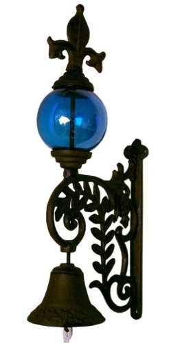 

IWGAC 0184S-0101B Cast Iron Bell W BLUE Glass Gazing Ball
