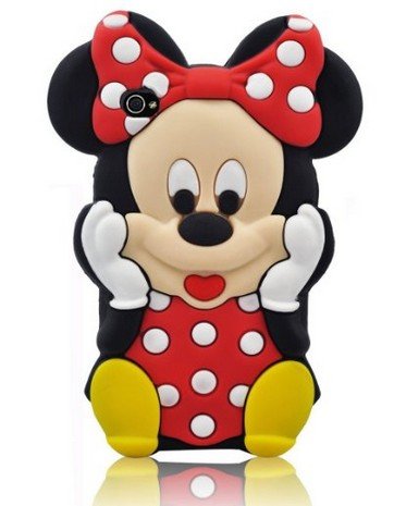 Deco Fairy Branded 3D Cute Cartoon Mouse Soft Silicone Case Cover for Iphone 4 and 4S