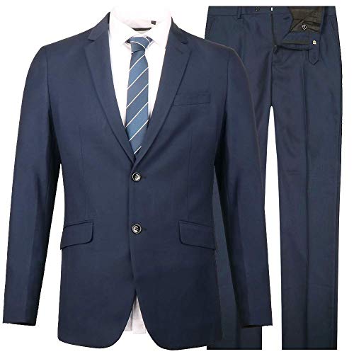 Algopix Similar Product 7 - Mens Slim Fit Suit Two Button Black