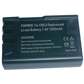 SterlingTek's Premium Nikon D40 SLR 1200mAh Nikon EN-EL9 Battery