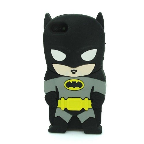 UCGTravel Superheroes & Superman series Design Cartoon Silicone case For Iphone 5C(Batman Blck)