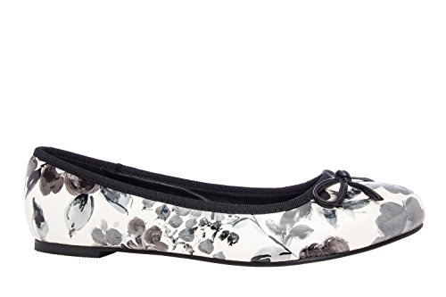 Andres Machado.TG104..Black Flower Print faux Patent Ballet Flats.Big sizes from US 11.5 to 13