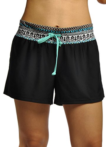 Short De Bain Femme Taille Haute - Contrôle Du Ventre & Séchage Rapide - Idéal Plage, Piscine