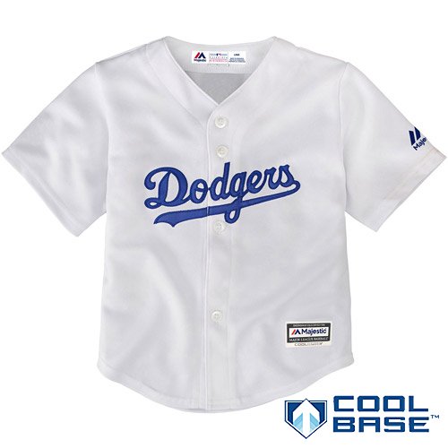 Majestic Los Angeles Dodgers MLB Preschool Kids Cool Base Home Replica Jersey - White