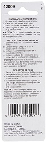 

Dorman 42009 Spark Plug Non-Fouler - 18mm Gasket Seat, Pack of 2