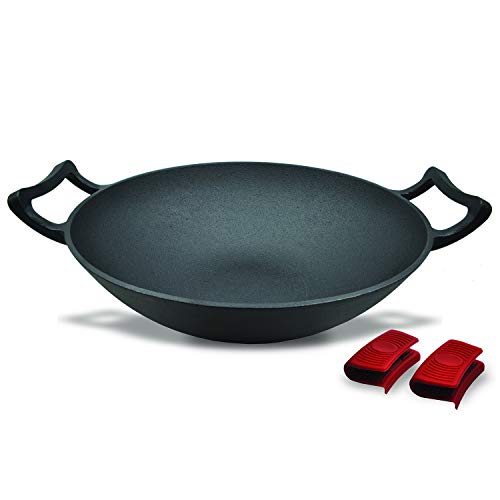 Algopix Similar Product 6 - PreSeasoned Cast Iron Nonstick Hot Wok