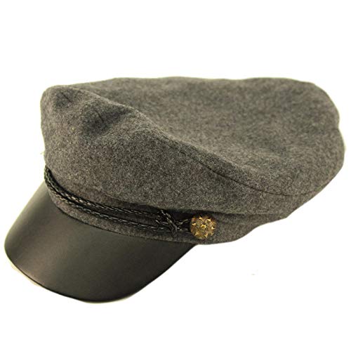 Algopix Similar Product 11 - Mens Wool Faux Leather Greek Fisherman