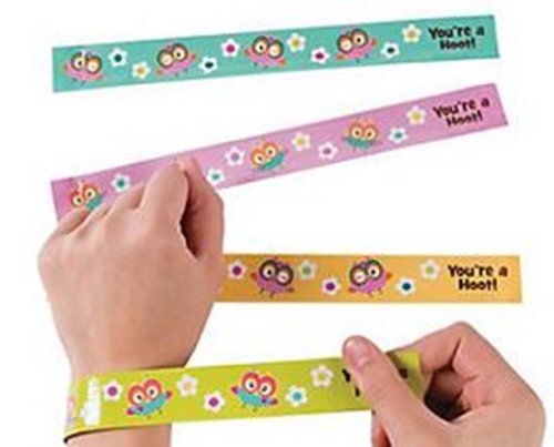 Owl Party Slap Bracelets - 12 Pc Owl Party Favors