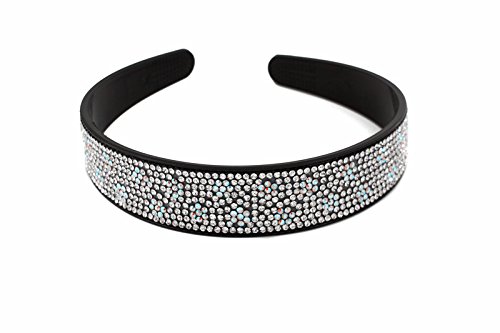 Yeshan Lovely Rhinestone and Crystal Beaded Handcraft Plastic Headband ,Hairband for girls,ab white