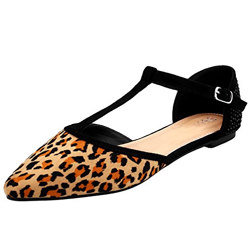 Sibba Women's Faux Suede Pointed Toe D'orsay Flats