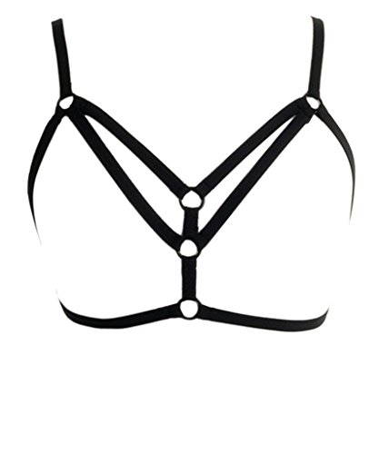 Nine Town Women's Sexy Goth Harness Strappy Body Caged Bra