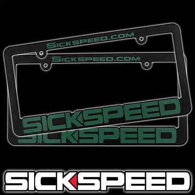 

2Pc Black/Green Logo License Plate Cover Holder Frame Tag For Car/Truck P3 for Porsche Panamera