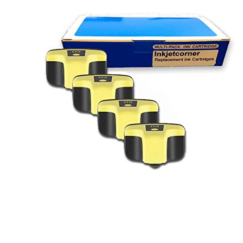 Inkjetcorner 4 Pack Yellow Remanufactured Ink Cartridge for HP No. 02Y C8773WN HP Photosmart 3110 3210 3210v 3210xi 3310 3310xi C5180 C6180 C6280 C7180 C7280 C8180 D7260 D7160 D7360 D7460 8250
