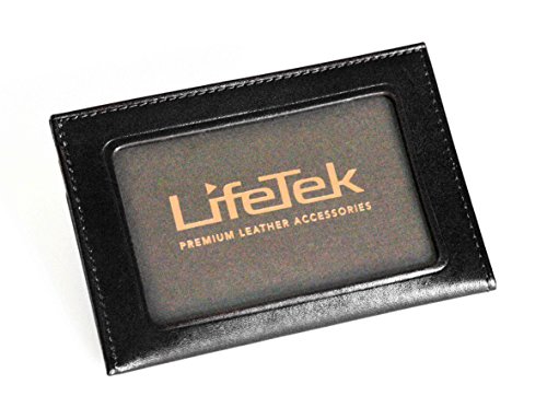 LifeTek Leather Weekend Front Pocket Wallet (Black)