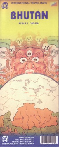 Bhutan 1:380,000 Travel Map 2008*** by ITM Canada