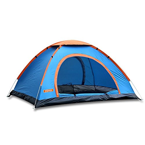 Pop Up Camping Tent by TSWA , Automatic & Instant Setup Dome Waterproof Backpacking Tents for 3-4 Person Portable Hiking Pack Shelters
