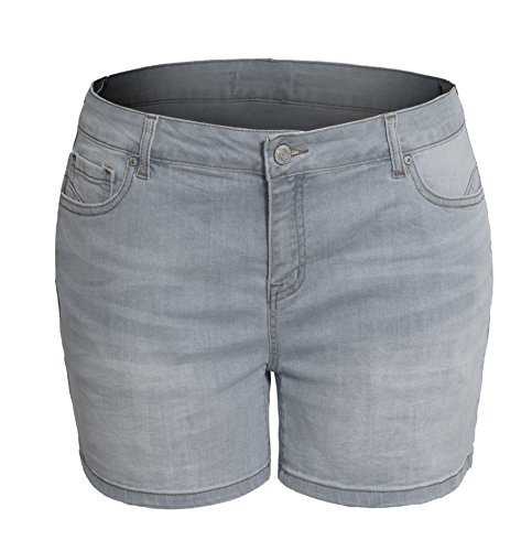 Women's Plus Size Stretch Shaping Butt Lift Stitching Jean Denim Shorts
