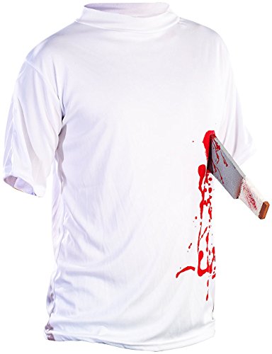 infactory Halloween T-Shirt "Machete in der Brust", Gr. M