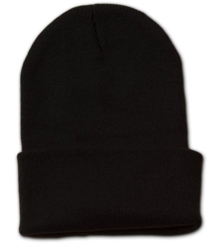 Blank Long Cuff Beanie Cap (Choose Many Colors Available)