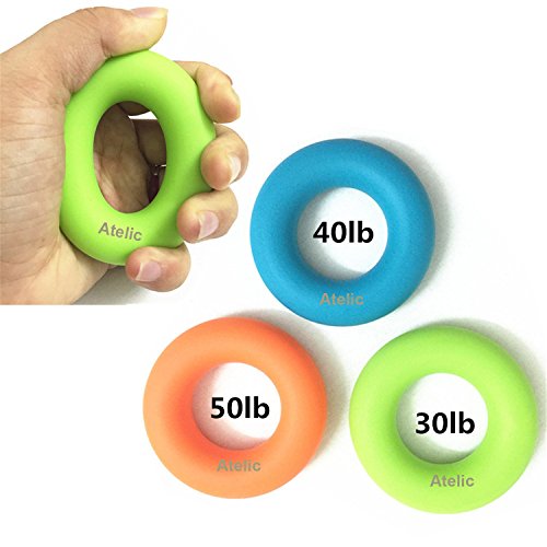 Atelic 3-Size Level Silicone Hand Grip, Pack of 3