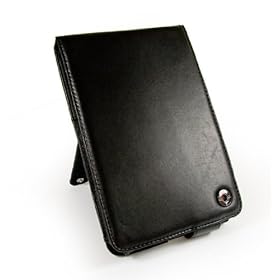 Tuff-Luv Napa Leather case cover for Amazon Kindle 2 (6" latest Generation) - Black (Flip style + stand)