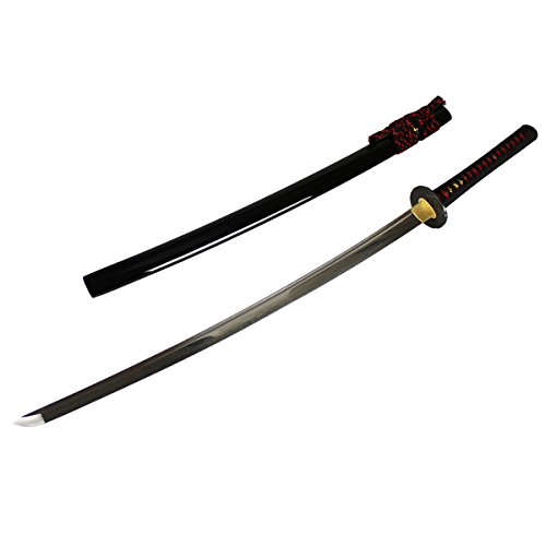 DerShogun Katana Samuraischwert - handgefertigt, scharfe Klinge aus T10 Stahl